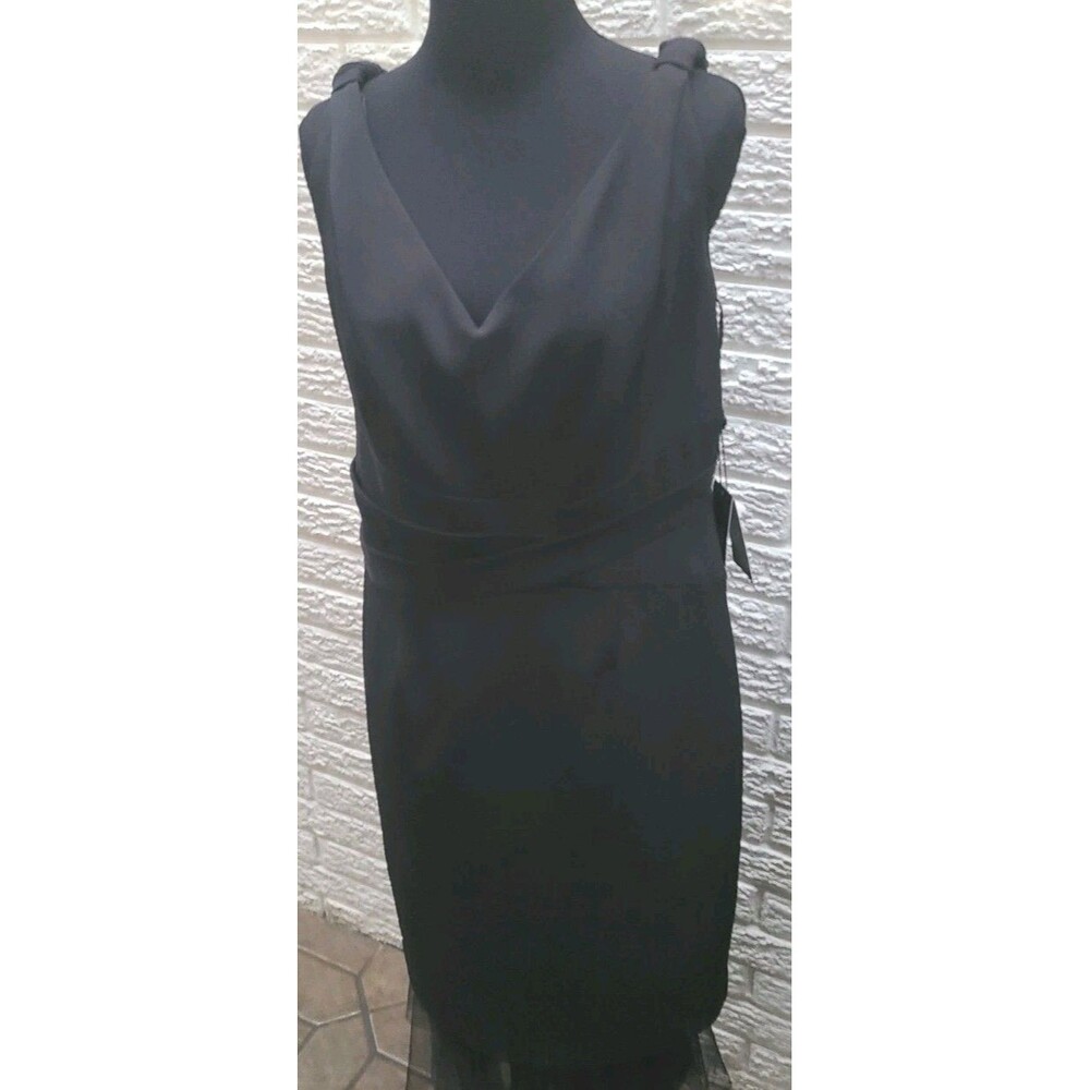 Adrianna Papell Women's Black Classic Dress Size 12 No Sleeve Fully Lined NWT